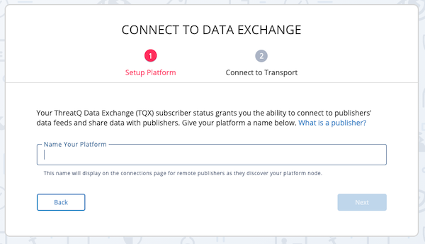 Connection Wizard - Setup Platform